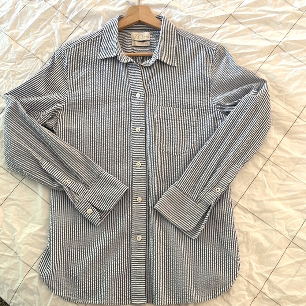 J. Crew button-down seersucker shirt
